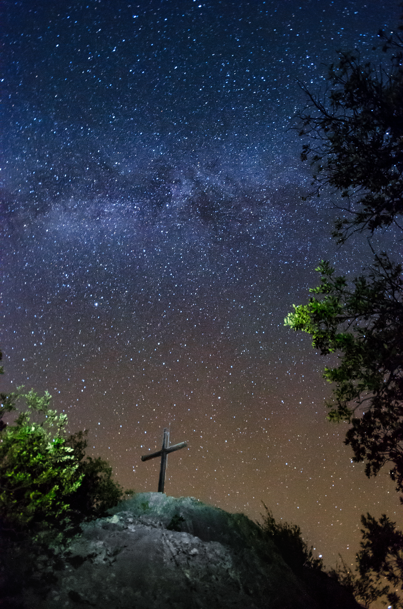 Cross and stars